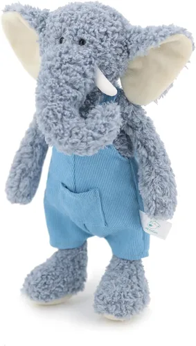 Miniatura 2 de Elefantes de peluche suaves azules de 13" para niños y niñas, Elefantes de peluche tejidos y vestidos para bebés recién nacidos y niños, Grandes