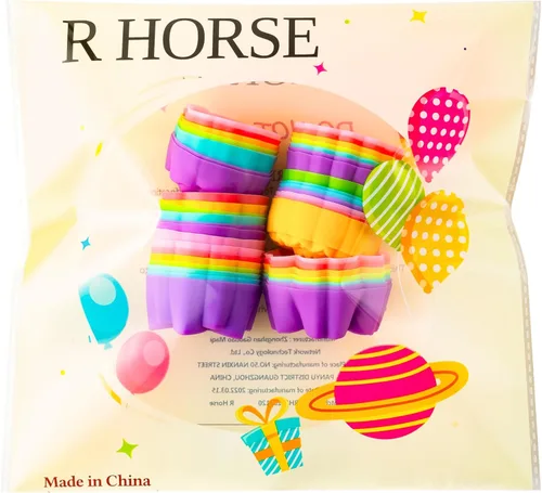 Miniatura 7 de R HORSE Paquete de 42 moldes de silicona para cupcakes con forma de múltiples flores, moldes antiadherentes para hornear muffins, moldes lavables