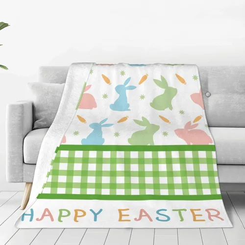 Miniatura 10 de Manta del día de San Patricio, manta decorativa de tréboles verdes irlandeses para primavera, 40 x 50 pulgadas, manta de franela suave para viajes
