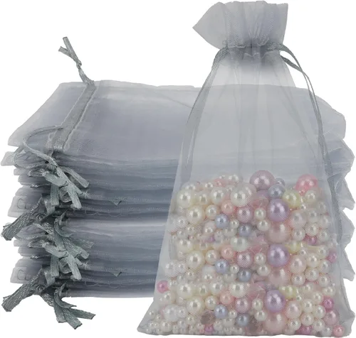 Miniatura 8 de Bolsas de organza de 4 x 6, 100 bolsas de malla transparente con cordón, pequeñas bolsas de regalo de malla, bolsas de regalo con cordón, bolsas