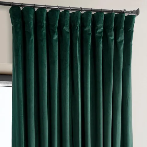 Miniatura 3 de HPD Half Price Drapes Signature - Cortinas opacas de terciopelo extra anchas para dormitorio (1 panel), 100 pulgadas de ancho x 84 pulgadas de Verde