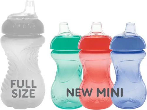 Miniatura 7 de Nuby Mini Gripper No-Spill Baby Sippy Cups with Soft Spout - (3 Pack) 6 oz - 6+ Months - Pink/Purple/Aqua