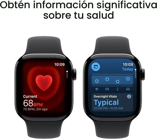 Miniatura 4 de Apple Reloj inteligente de la serie 11 [GPS de 1.654 in] con caja de aluminio negro azabache con correa deportiva negra - S/M. Puntuación de sueño