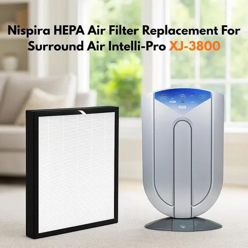 Miniatura 3 de Nispira Filtro HEPA de repuesto compatible con el purificador de aire Surround Air Intelli-Pro XJ-3800, 2 filtros
