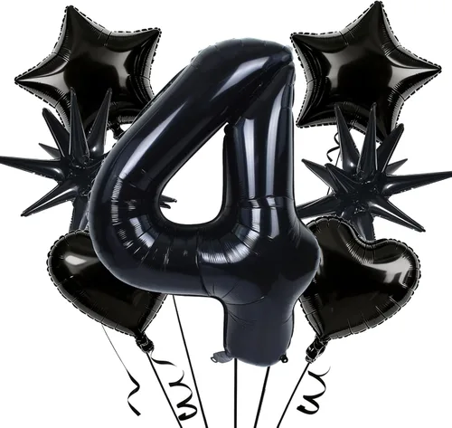 Miniatura 17 de TONIFUL Globos grandes de helio de letras B negras grandes de 40 pulgadas, globos de aluminio Mylar para decoración de suministros de fiesta