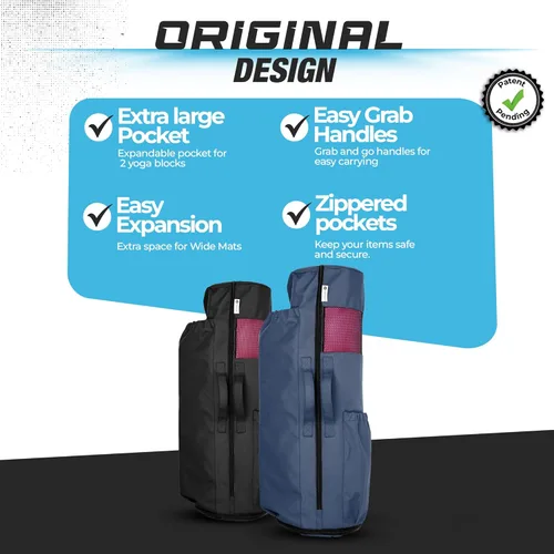 Miniatura 5 de MAGNILAY Bolsa para esterilla de yoga, para mujeres y hombres, bolsa de yoga con bolsillos y correa ajustable, soporte para esterilla de yoga, se