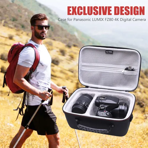 Miniatura 8 de LTGEM - Funda rígida de EVA para cámara digital Panasonic LUMIX FZ80 4K - Bolsa protectora de viaje para almacenamiento
