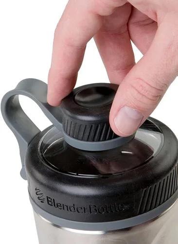 Miniatura 2 de BlenderBottle Radian Shaker Cup Botella de agua aislada de acero inoxidable con batidor de alambre, 26 onzas, azul ártico mate