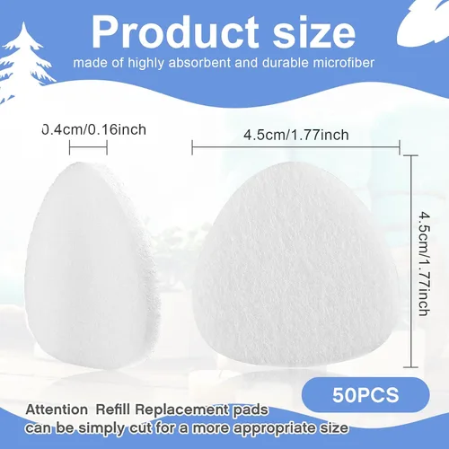 Miniatura 2 de Maitys 50 almohadillas de repuesto para purificador de aire para aromaterapia, difusor de aceite esencial compatible con humidificador, purificador
