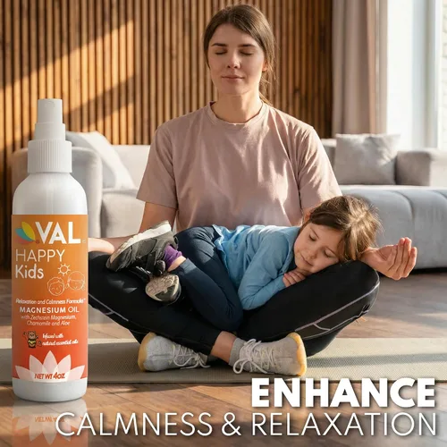 Miniatura 7 de VAL Spray de aceite de magnesio para niños, calma natural a la hora de acostarse y apoyar el estado de ánimo, magnesio Zechstein, manzanilla y aloe