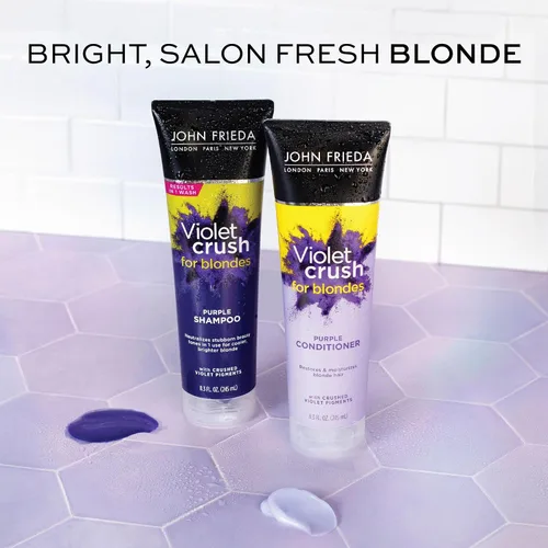 Miniatura 8 de John Frieda Violet Crush - Acondicionador morado para cabello rubio, 8.3 onzas líquidas