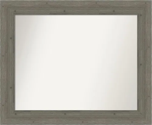 Miniatura 49 de Amanti Art Espejo de baño gris para sobre el fregadero, 27 x 27 pulgadas, espejo de tocador cuadrado gris, marco de madera rústica de campo medio