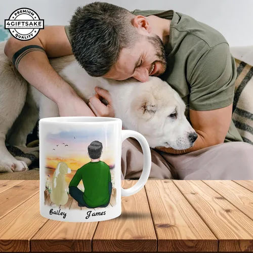 Miniatura 6 de Taza personalizada para hombres amantes de perros - Regalos personalizados con perros para el Día del Padre para el cumpleaños del esposo, San