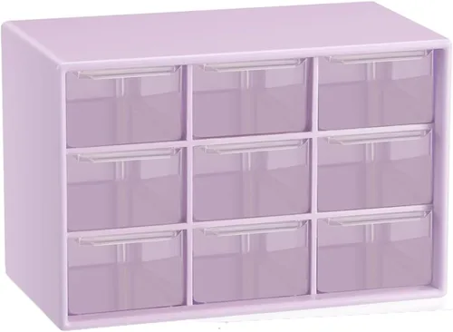 Miniatura 4 de Organizador de cajones pequeños para escritorio, 7.1 x 3.8 x 4.6 pulgadas, mini organizador de cajones de escritorio con 9 cajones transparentes