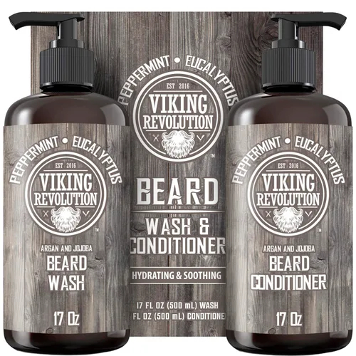 Miniatura 9 de Viking Revolution Acondicionador para barba con aceite de argán y jojoba - Suaviza y fortalece - Aroma natural a menta y eucalipto - Acondicionador