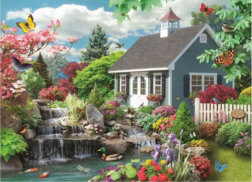 Bits and Pieces Rompecabezas de 3000 piezas para adultos - Paisaje de ensueño - Rompecabezas de escena de primavera por el artista Alan Giana,