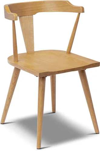 Miniatura 9 de POLY & BARK Silla de Comedor Enzo Negra Moderna de Mediados de Siglo – Silla con Respaldo de Listones de Madera de Roble Macizo, Altura del Asiento