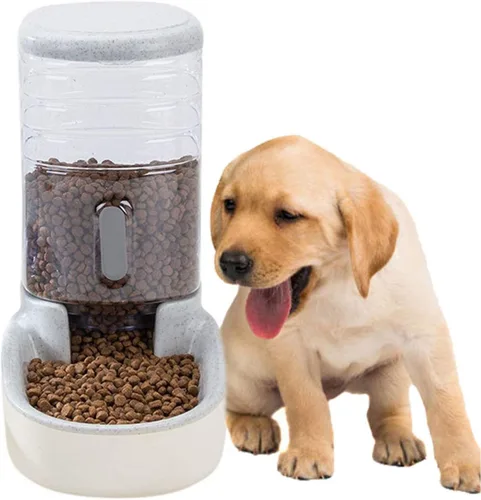 Miniatura 8 de kathson Comedero automático para gatos de 1 galón con gravedad, dispensador de comida para perros, gran capacidad, cuenco de comida para mascotas