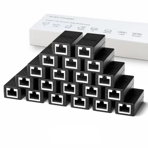Miniatura 10 de Dingsun Acoplador RJ45, extensor Ethernet para conector hembra a hembra Cat7/Cat6/Cat5e/Cat5 (1 paquete, negro)