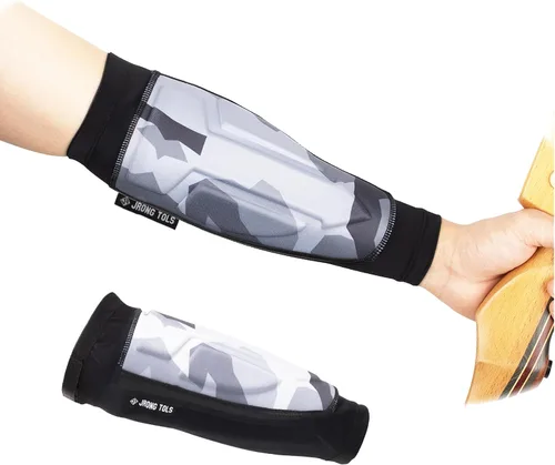 Protector de brazo de tiro con arco manga acolchada para antebrazo con cierre ajustable, equipo de protección de brazo elástico transpirable para