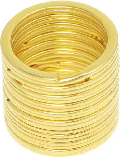 Miniatura 2 de Tupalizy Llavero redondo plano con placa de perro dividida de metal para llaves del hogar, automóvil, manualidades y cordones de cinturón, 20