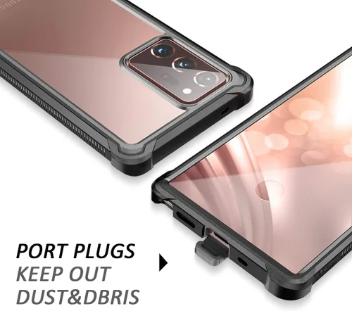 Miniatura 6 de Dexnor para Galaxy Note 20 Ultra Estuche con protector de pantalla transparente 360, cuerpo completo, resistente, protector, a prueba de golpes