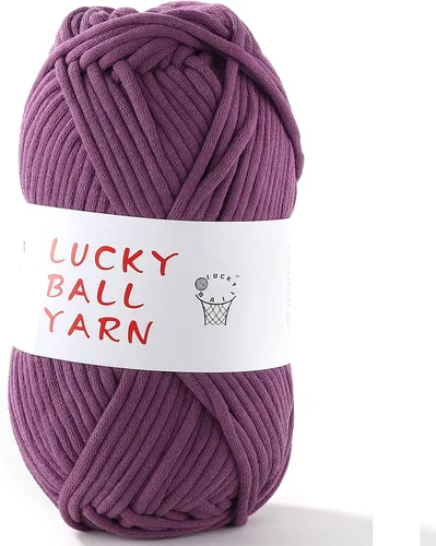 Miniatura 15 de LUCKY BALL Hilo para ganchillo, 3.53 oz/109 yardas, 70% algodón, 30% nailon, #5, hilo de tubo voluminoso para tejer, para bolsos, sombreros