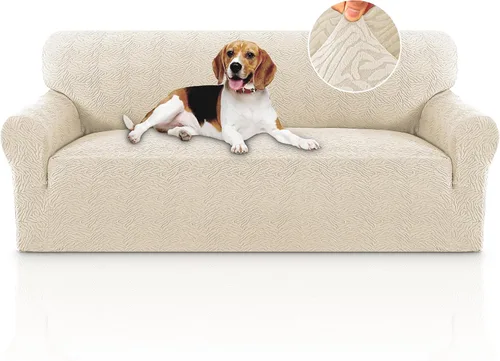 Miniatura 96 de PrinceDeco Funda elástica para sofá de 3 cojines, protector de muebles con parte inferior elástica antideslizante, apta para perros