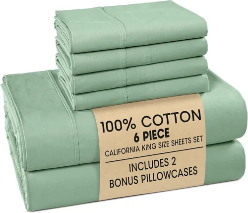 Miniatura 33 de Casa Platino Sábanas de cama individual XL, sábanas de 100 % algodón con 2 fundas de almohada, tejido percal crujiente y sensación acogedora, verde