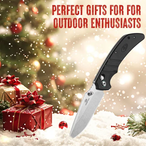 Miniatura 7 de Mossy Oak Cuchillo de bolsillo plegable, hoja de acero inoxidable con acabado stonewash de 4", cuchillo EDC, mango G10 con Axis Lock y clip