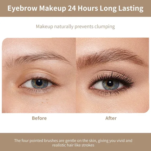 Miniatura 5 de Lápiz de contorno de cejas, lápiz de cejas de microblading impermeable con aplicador de punta de micro tenedor de 4 puntas, lápices líquidos