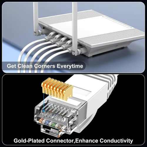 Miniatura 5 de Cable Ethernet Cat 6 de 30 pies, para interiores y exteriores, cable de red plano de Internet de alta velocidad de 10 Gbps, cable de conexión
