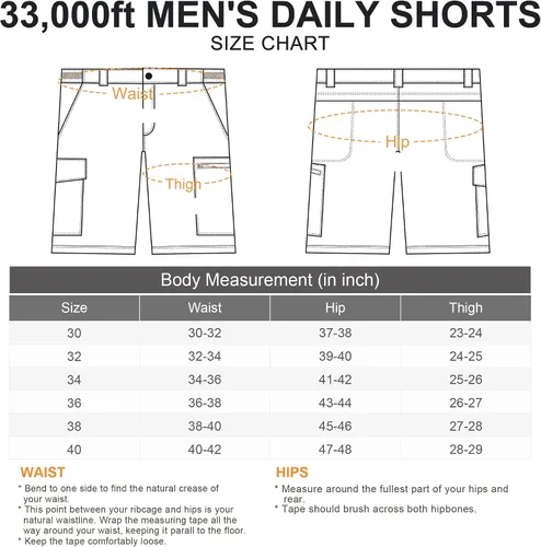 Miniatura 6 de 33,000ft Pantalones cortos de golf para hombre de 9 pulgadas de entrepierna, de secado rápido, cintura elástica, corte clásico, con cordón