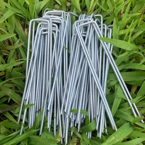 Miniatura 5 de Estacas de jardín de acero galvanizado de alta resistencia de 6 pulgadas, grapas de sujeción para asegurar tela de malezas, tela de paisaje, hojas