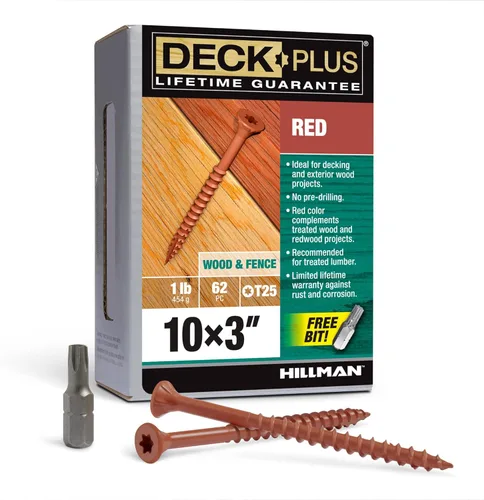 Miniatura 40 de Deck Plus Tornillos para valla y madera exterior con revestimiento epoxi de 3 pulgadas #10 x 3 Torx/Star Drive Incluido, rosca gruesa, tornillo