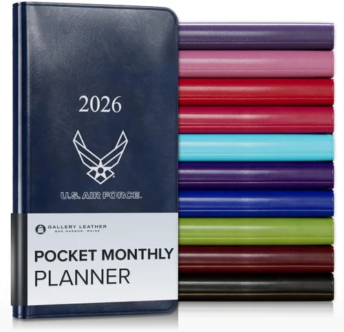 Miniatura 132 de Gallery Leather Agenda Mensual Grande 2025-2026, Elegantemente Encuadernada Planificador de Calendario y Cuaderno con Elegantes Bordes Dorados, 18