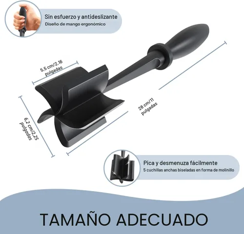 Miniatura 3 de Picador de carne, 5 cuchillas curvas, triturador de carne molida, resistente al calor, para carne de hamburguesa, carne molida, pavo y más
