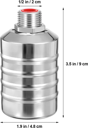 Miniatura 2 de 2pcs Stainless Steel Auto Water Float Valve 1/2" Thread for Water Tank Level Control, Automatic Shut-off Float Valve for Pool, Stock Tank, and
