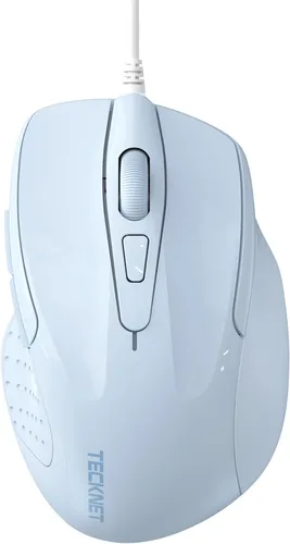 Miniatura 9 de Mouse óptico ergonómico USB alámbrico TeckNet Pro S2 para laptop, 6 botones, 2000DPI Gris