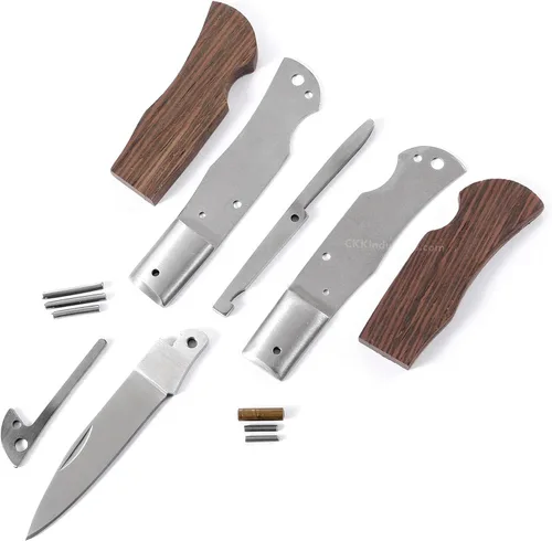Miniatura 11 de EZSMITH Kit de fabricación de cuchillos – Bobcat Lockback – Serie de cuchillos plegables de bricolaje – (kit de piezas)