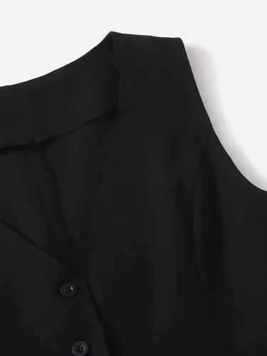 Miniatura 4 de Milumia Chaleco casual con botones y cuello en V para mujer, sin mangas