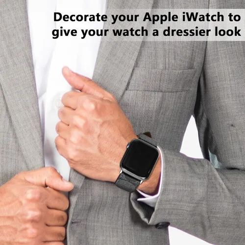 Miniatura 7 de Correa de cuero compatible con Apple Watch iWatch 1.496 in 1.575 in 1.614 in 1.654 in 1.732 in 1.772 in 1.929 in, correa de cuero de diseñador