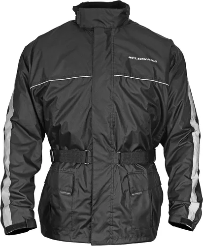 Miniatura 2 de Nelson Rigg Solo Storm - Chaqueta de lluvia, impermeable, transpirable y plegable (negro, talla S)
