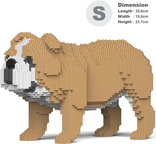 Miniatura 6 de JEKCA Bulldog inglés 4 en 1 paquete 01S-M04 Bloques de construcción de plástico para perros Edad 14 +