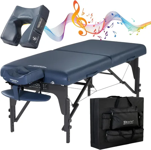 Miniatura 14 de Master Massage Montclair - Mesa de masaje portátil, cama profesional de fisioterapia de belleza, cama facial plegable, extra ancha, paquete de Negro