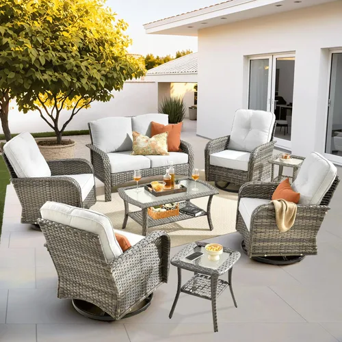 Miniatura 42 de ovios Juego de 2 piezas de muebles para patio, sillas de mimbre para exteriores de 2, sillas de ratán de respaldo alto para todo tipo de clima de 2