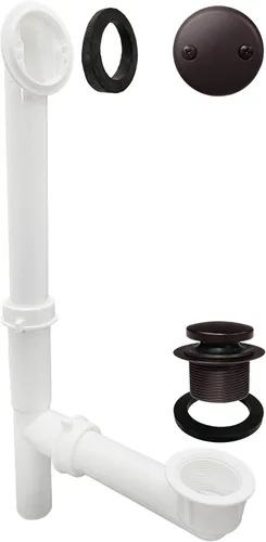 Miniatura 16 de Westbrass 593244-26 Kit de drenaje de residuos de baño con punta tubular blanca de 1-1/2 pulgadas, cromo pulido