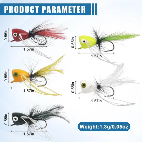 Miniatura 3 de Poppers de pesca con mosca, 12 unidades para pesca con mosca, pesca con mosca, lubina, moscas, trucha, salmón, moscas, insectos, señuelos coloridos