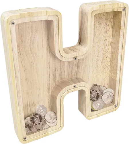 Miniatura 24 de FixtureDisplays® Alcancía de madera para gatos, alcancía de ahorro para niños, bonita moneda de recuerdo para niños y niñas, es un regalo único