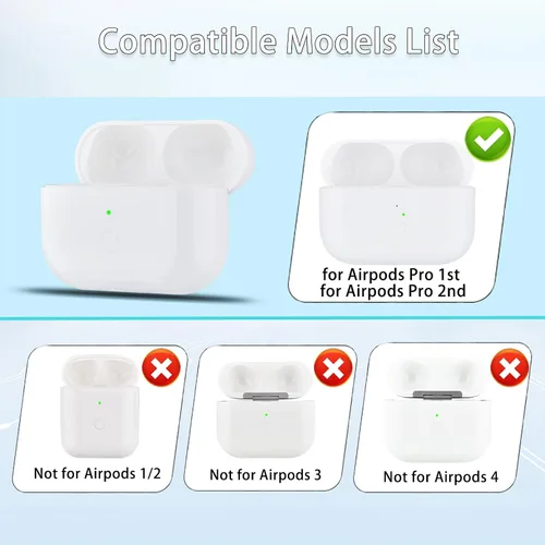 Miniatura 13 de OLEBAND Funda de carga de repuesto para Airpods Pro 2 y 1: fácil de emparejar tus auriculares Air pods Pro con botón de emparejamiento, soporta